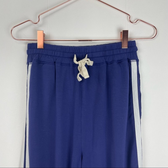 Stripe & Stare Blue White Striped Wide Leg Athleisure Pants - Picture 2 of 7